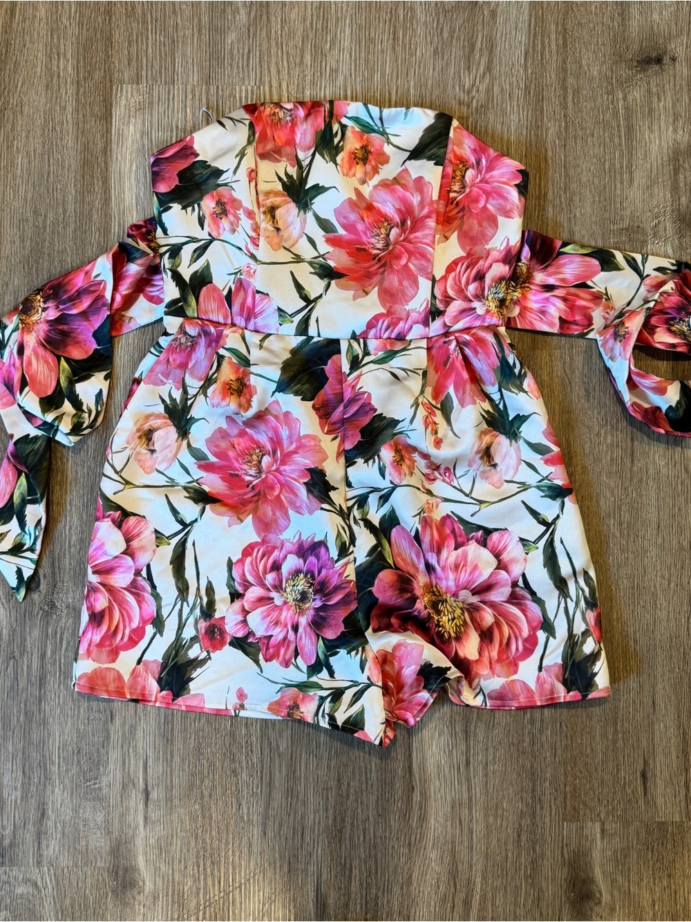 Express Romper SZ 4 Floral Big Bow Lined Strapless
